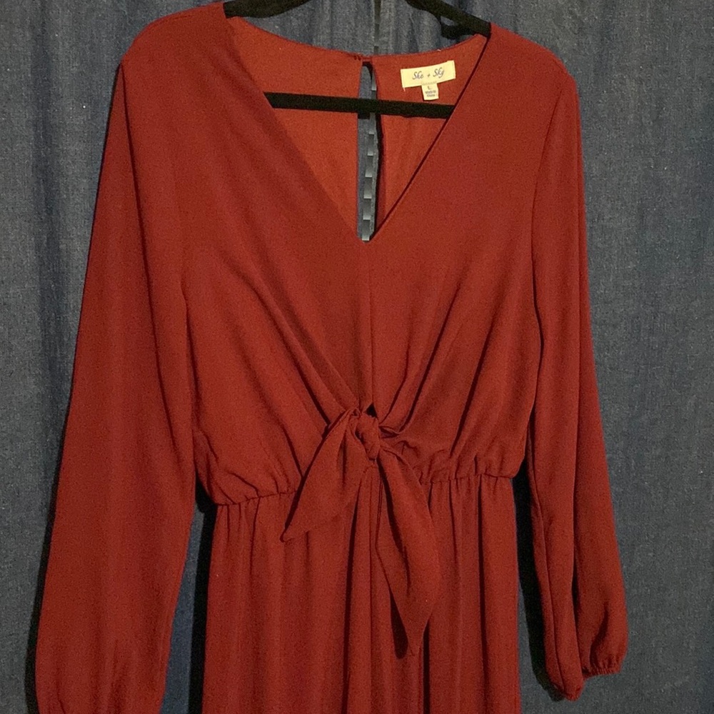 She + Sky ~size Large~red jumpsuit